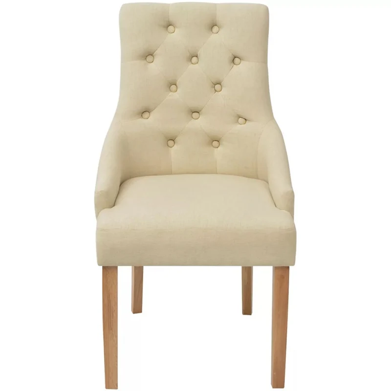 Lot de 4 chaises de salle à manger cuisine design luxueux et charmant en tissu crème CDS021476