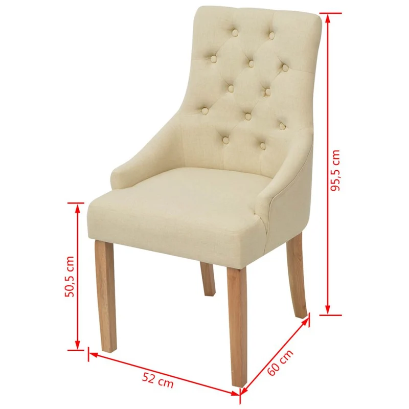 Lot de 4 chaises de salle à manger cuisine design luxueux et charmant en tissu crème CDS021476