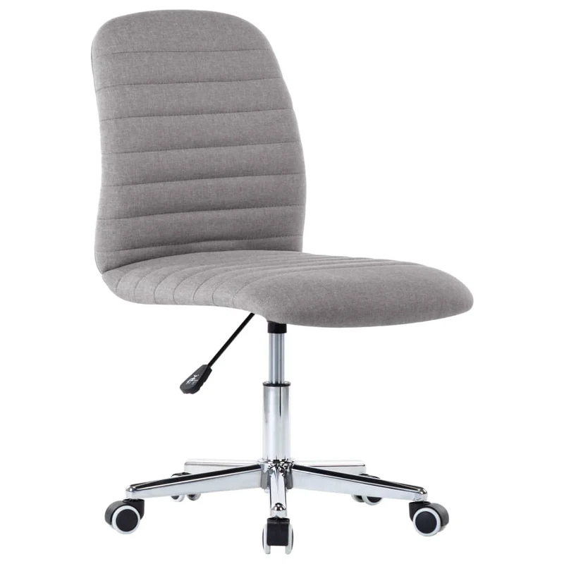 Lot de 2 chaises de salle à manger cuisine sur roulettes hauteur réglable en tissu gris clair CDS020494