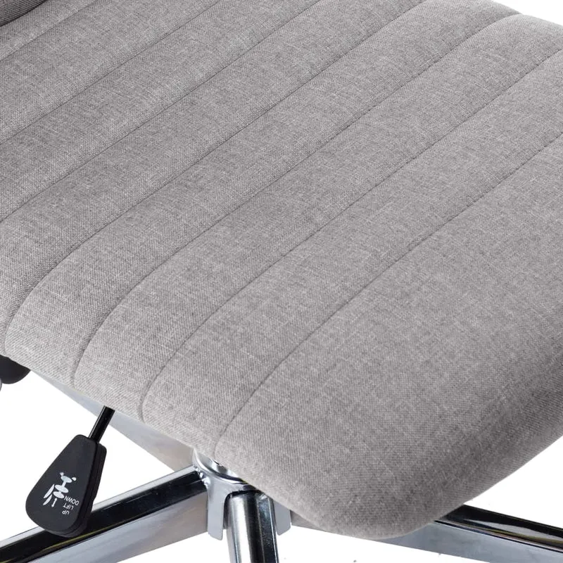 Lot de 2 chaises de salle à manger cuisine sur roulettes hauteur réglable en tissu gris clair CDS020494