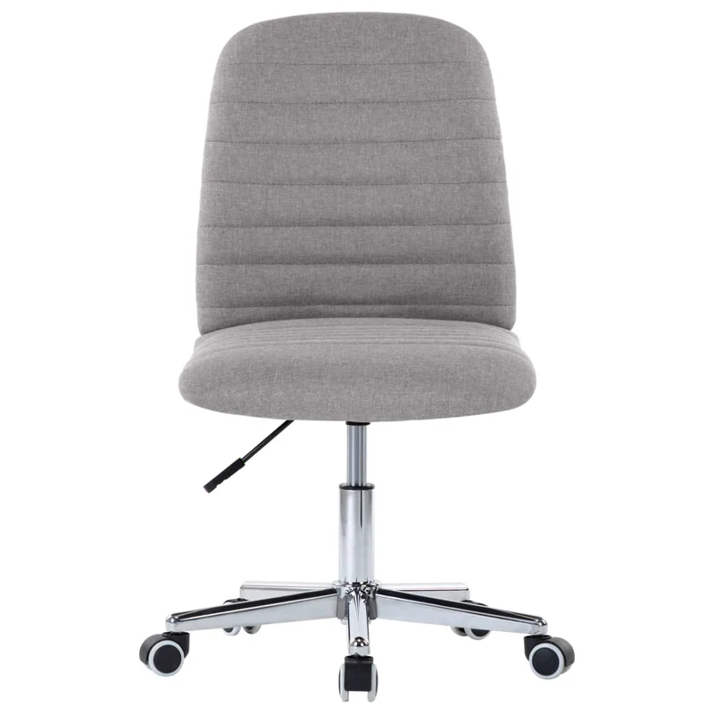 Lot de 2 chaises de salle à manger cuisine sur roulettes hauteur réglable en tissu gris clair CDS020494