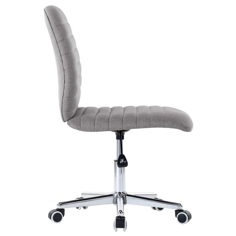 Lot de 2 chaises de salle à manger cuisine sur roulettes hauteur réglable en tissu gris clair CDS020494