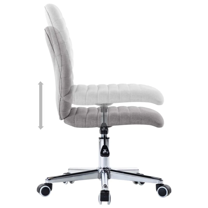 Lot de 2 chaises de salle à manger cuisine sur roulettes hauteur réglable en tissu gris clair CDS020494