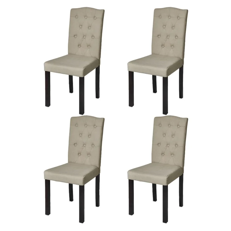 Lot de 4 chaises de salle à manger cuisine dossier capitonné poil de chameau tissu CDS021911