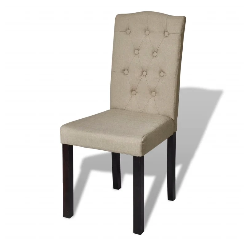 Lot de 4 chaises de salle à manger cuisine dossier capitonné poil de chameau tissu CDS021911