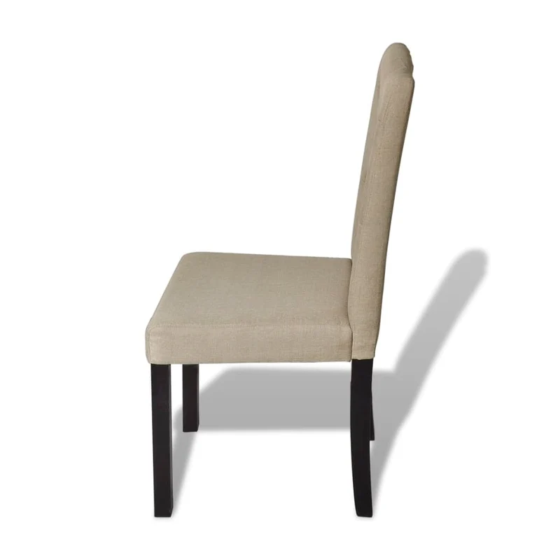 Lot de 4 chaises de salle à manger cuisine dossier capitonné poil de chameau tissu CDS021911