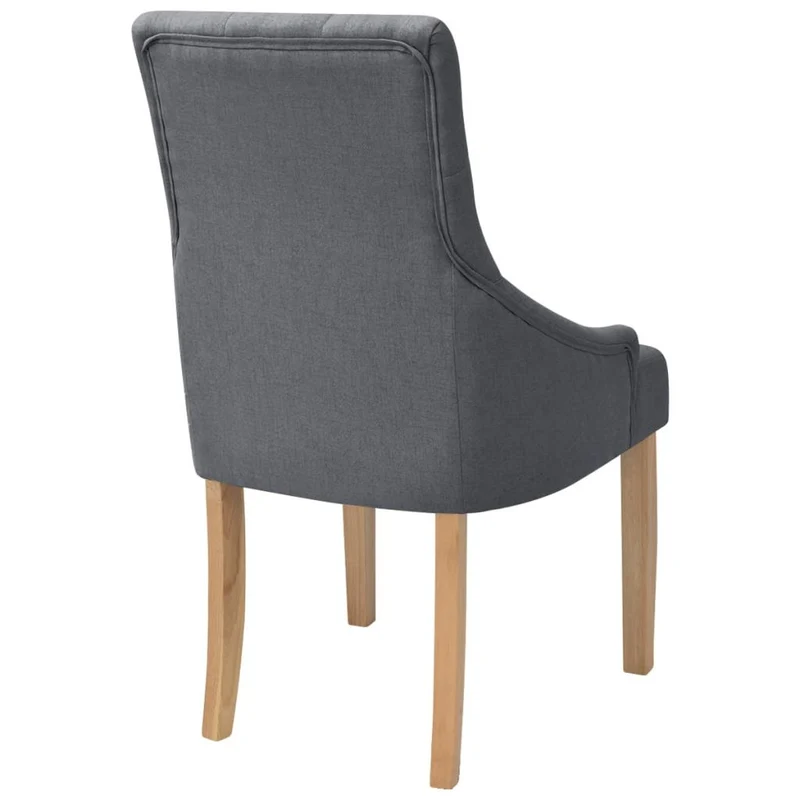 Lot de 4 chaises de salle à manger cuisine dossier capitonné en tissu gris foncé CDS021552