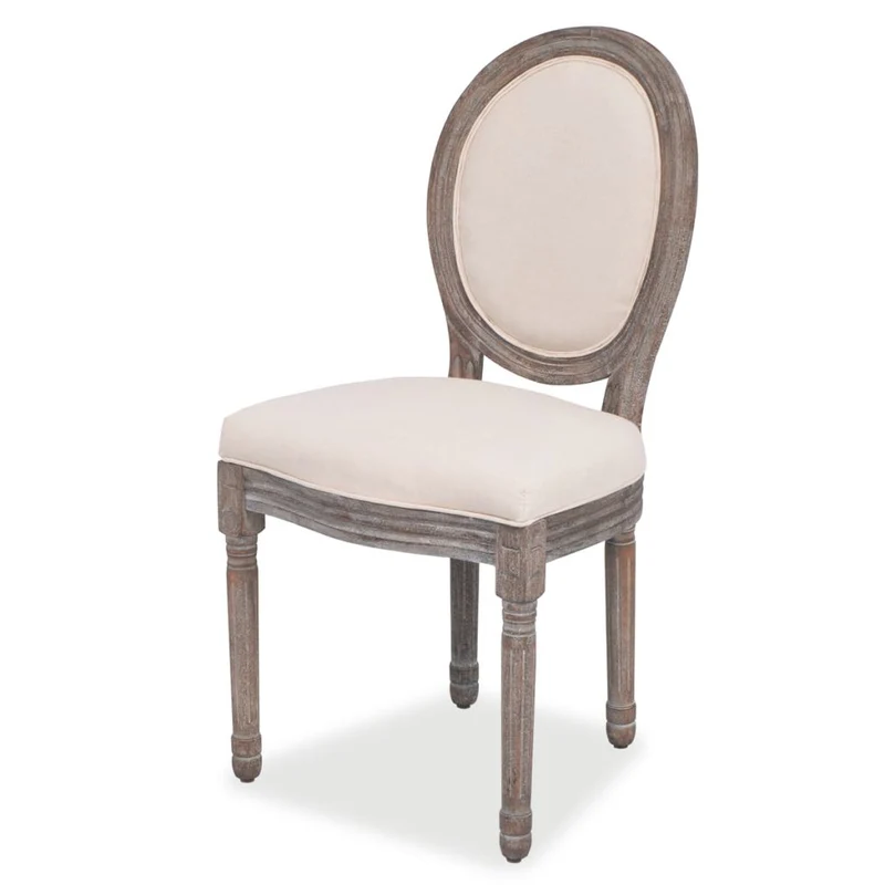 Lot de 4 chaises de salle à manger cuisine design classique en tissu crème CDS021469