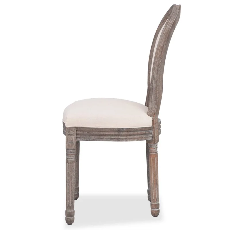 Lot de 4 chaises de salle à manger cuisine design classique en tissu crème CDS021469