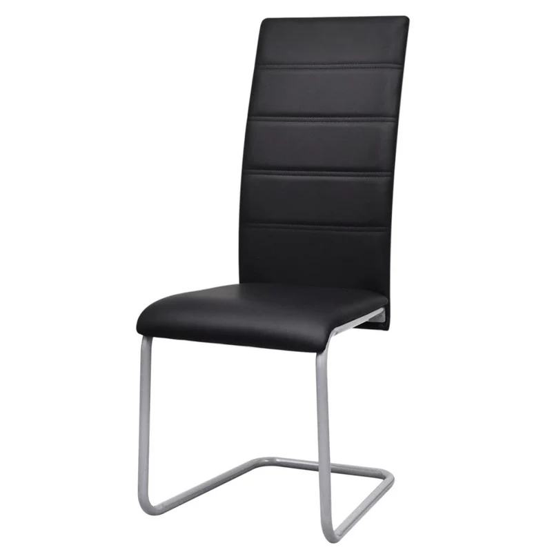 Lot de 4 chaises de salle à manger cuisine cantilever noir synthétique CDS021417