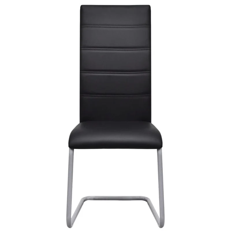 Lot de 4 chaises de salle à manger cuisine cantilever noir synthétique CDS021417
