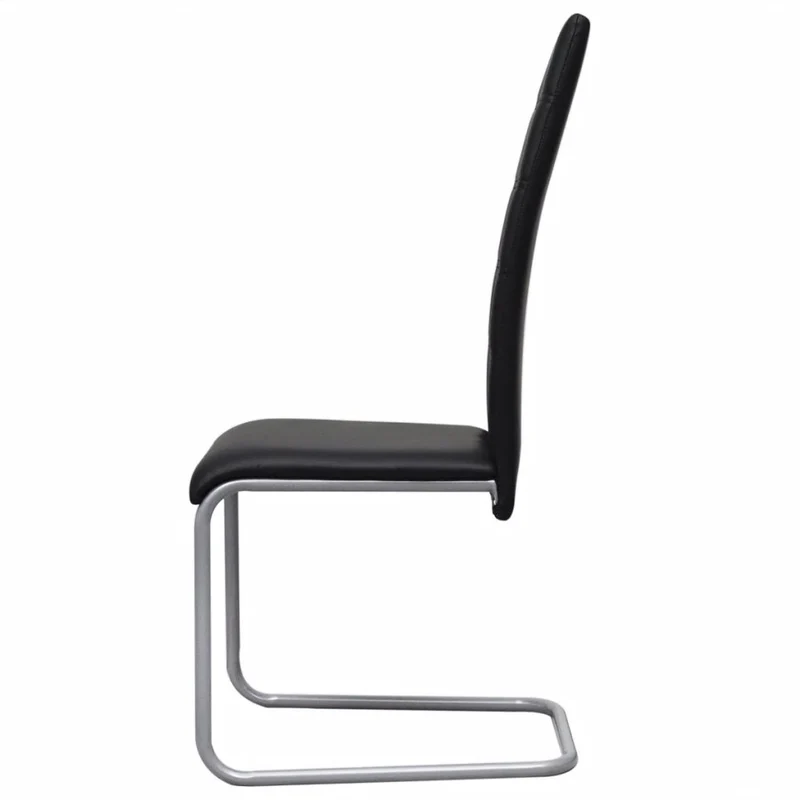 Lot de 4 chaises de salle à manger cuisine cantilever noir synthétique CDS021417