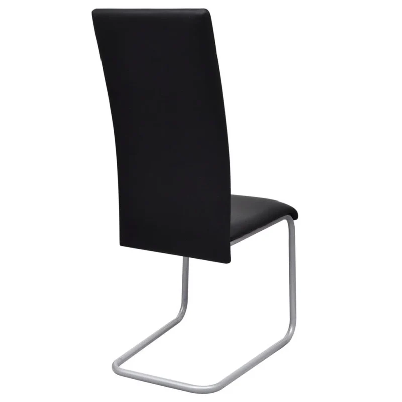 Lot de 4 chaises de salle à manger cuisine cantilever noir synthétique CDS021417