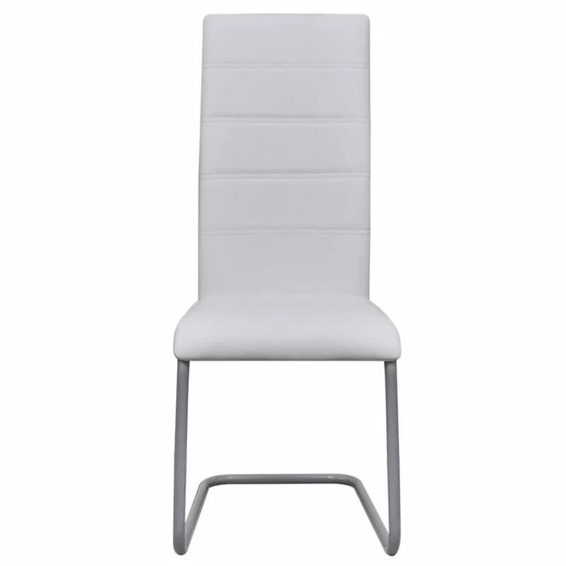 Lot de 4 chaises de salle à manger cuisine cantilever confortable et moderne en synthétique blanc CDS021345