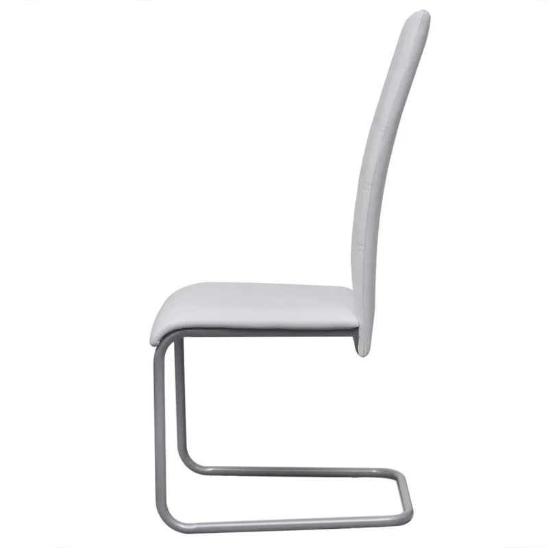 Lot de 4 chaises de salle à manger cuisine cantilever confortable et moderne en synthétique blanc CDS021345