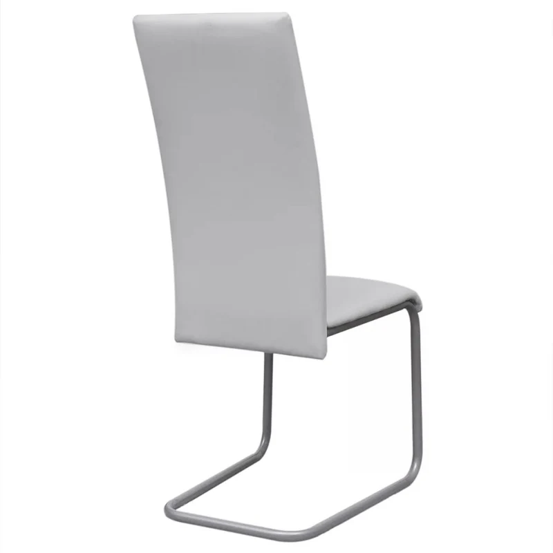 Lot de 4 chaises de salle à manger cuisine cantilever confortable et moderne en synthétique blanc CDS021345