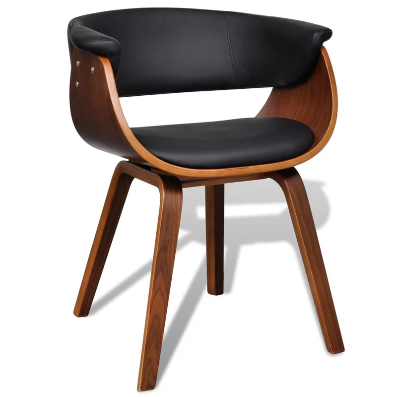 Chaise de salle à manger confort optimal bois courbé et synthétique noir CDS020018