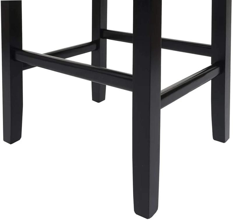 Lot de 2 tabourets de bar en tissu motif écriture gris pieds foncés avec repose pieds TDB04074