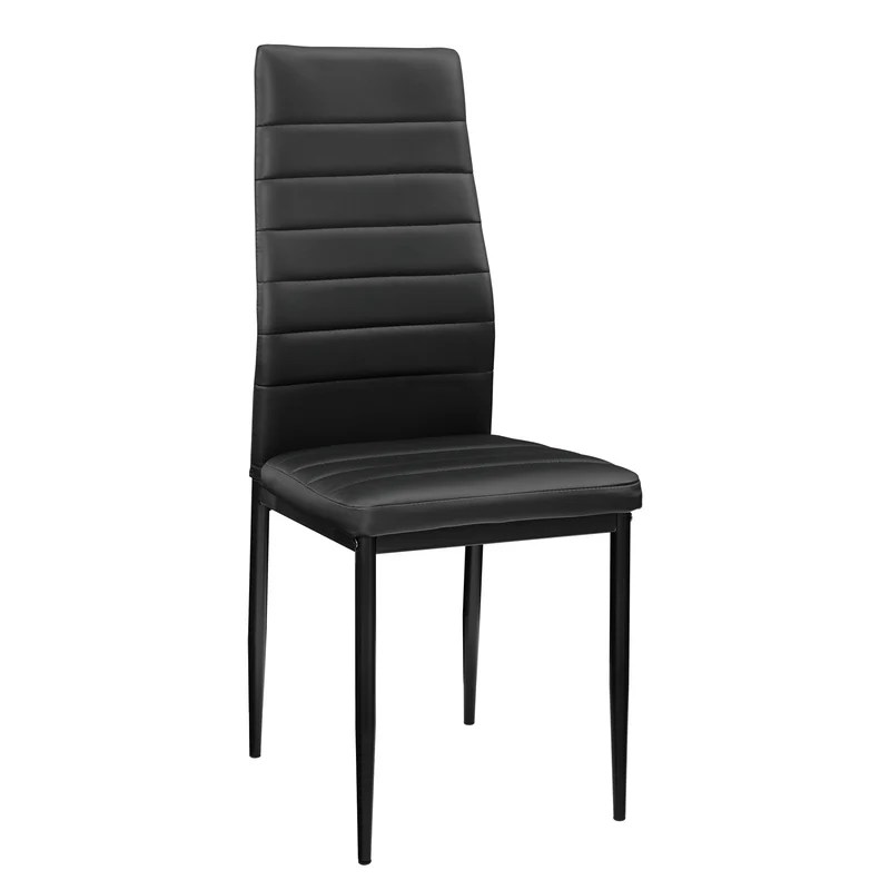 6 x chaises de salle à manger cuisine avec rembourrage cuir synthétique noir 03_0000287