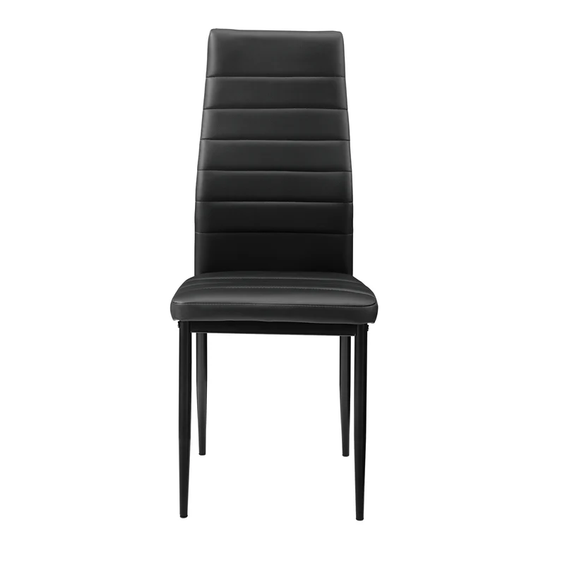 6 x chaises de salle à manger cuisine avec rembourrage cuir synthétique noir 03_0000287