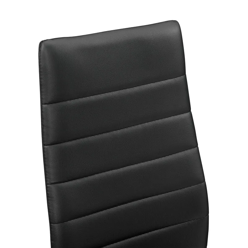 6 x chaises de salle à manger cuisine avec rembourrage cuir synthétique noir 03_0000287