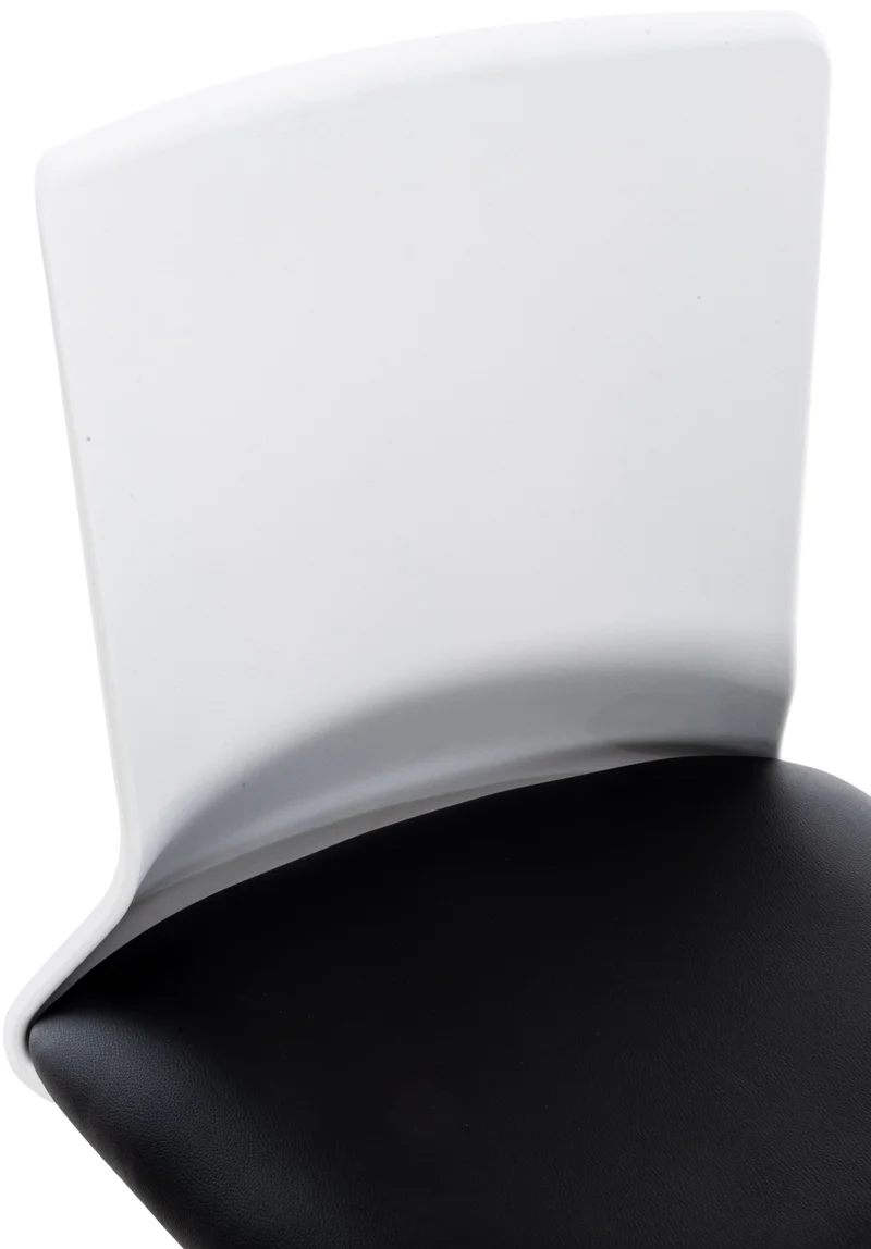 Chaise de bureau sur roulettes moderne pivotante hauteur réglable plastique blanc et synthétique noir BUR10494