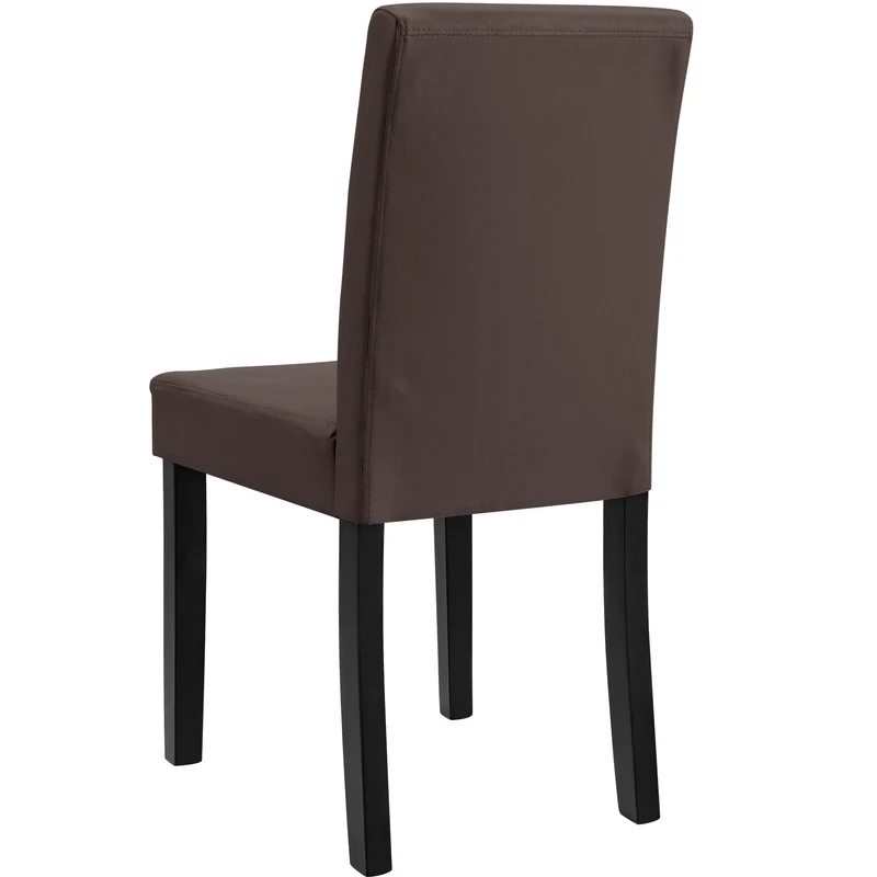 6 chaises rembourrées synthétique marron mat avec pieds en bois massif 03_0000282