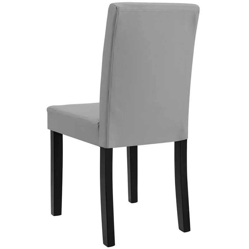 Lot de 6 chaises de salle à manger rembourrées en cuir synthétique gris clair avec pieds en bois massif 03_0000279