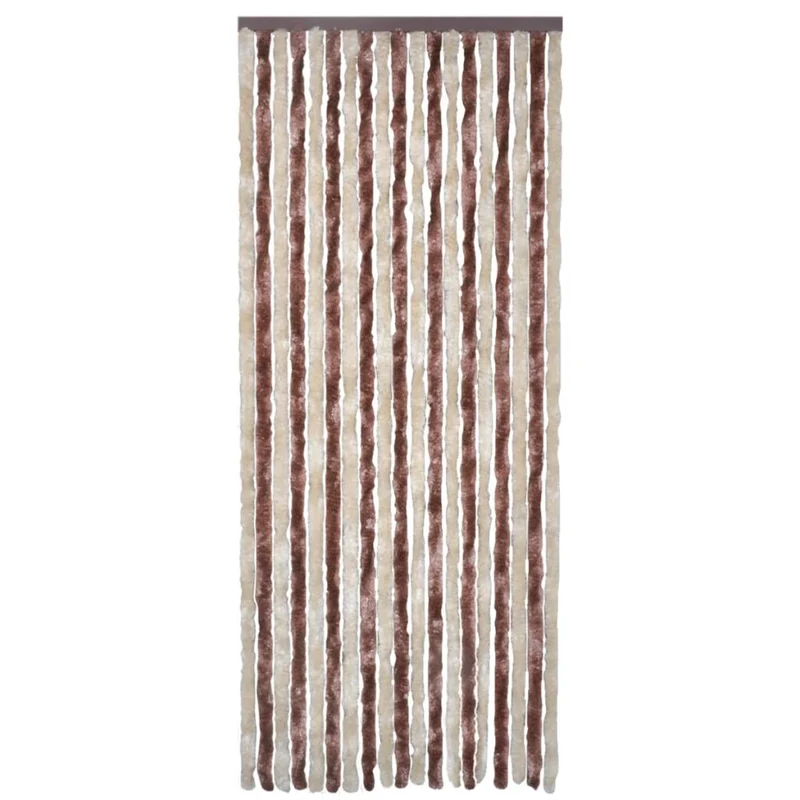 Rideau contre insectes moustiquaire Beige et marron clair 90x220 cm Chenille DEC022168