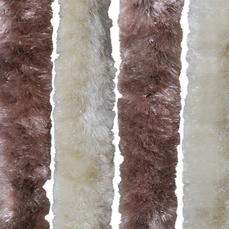Rideau contre insectes moustiquaire Beige et marron clair 90x220 cm Chenille DEC022168