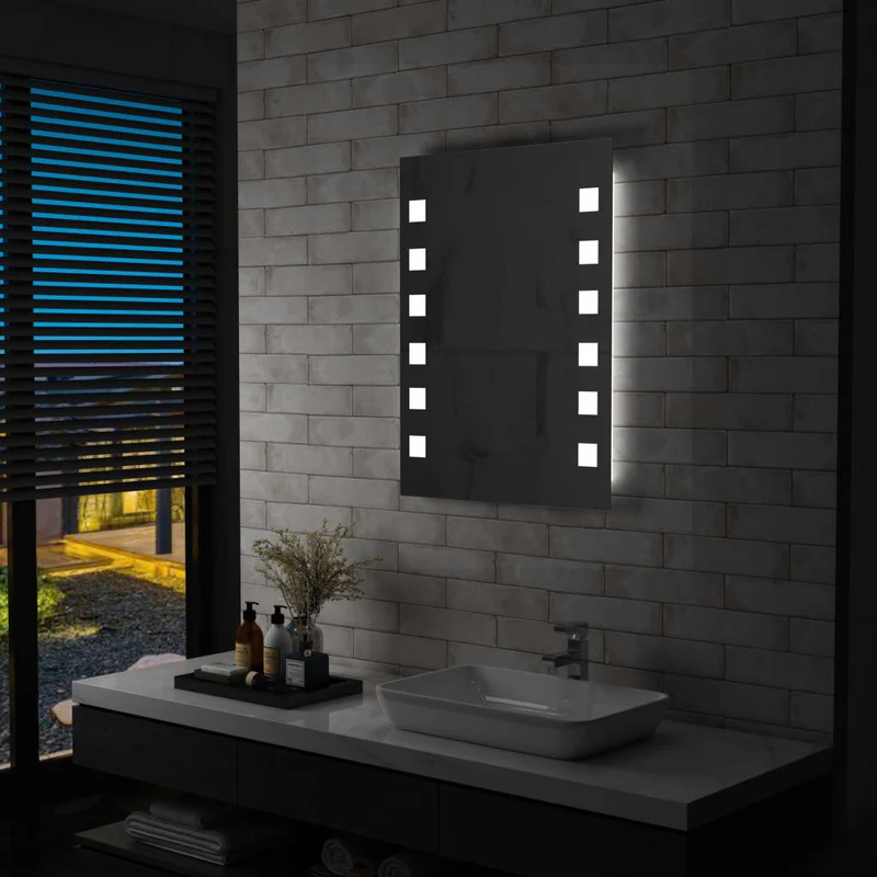 Miroir mural à LED pour salle de bains 60 x 80 cm DEC022581
