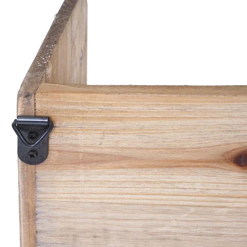Étagère murale suspendue 5 compartiments de rangement en bois de sapin massif aspect shabby vintage 71x18x16cm 04_0005171