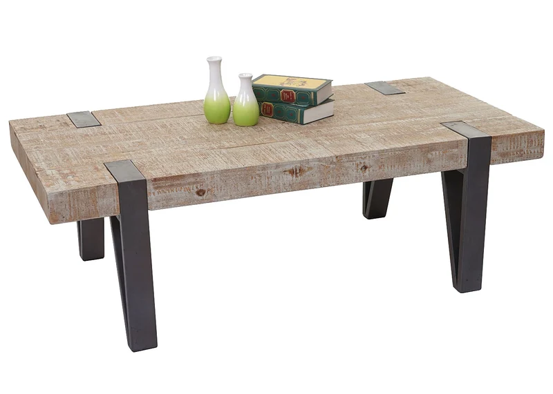 Table basse table de salon en bois de sapin massif rustique certifié FSC 40x120x60cm 04_0005006
