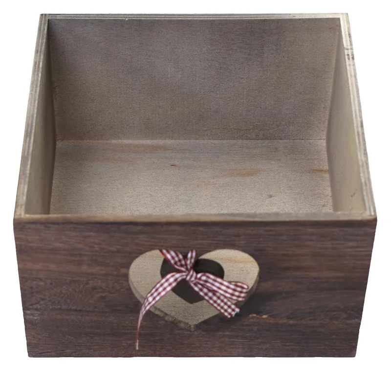 Commode petit meuble de rangement chevet 5 tiroirs avec motif coeurs 55x29x25cm style vintage marron 04_0002477