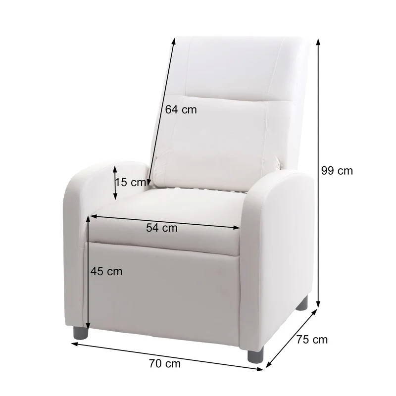 Fauteuil TV relax synthétique pliable 99x70x75cm synthétique noir 04_0002005