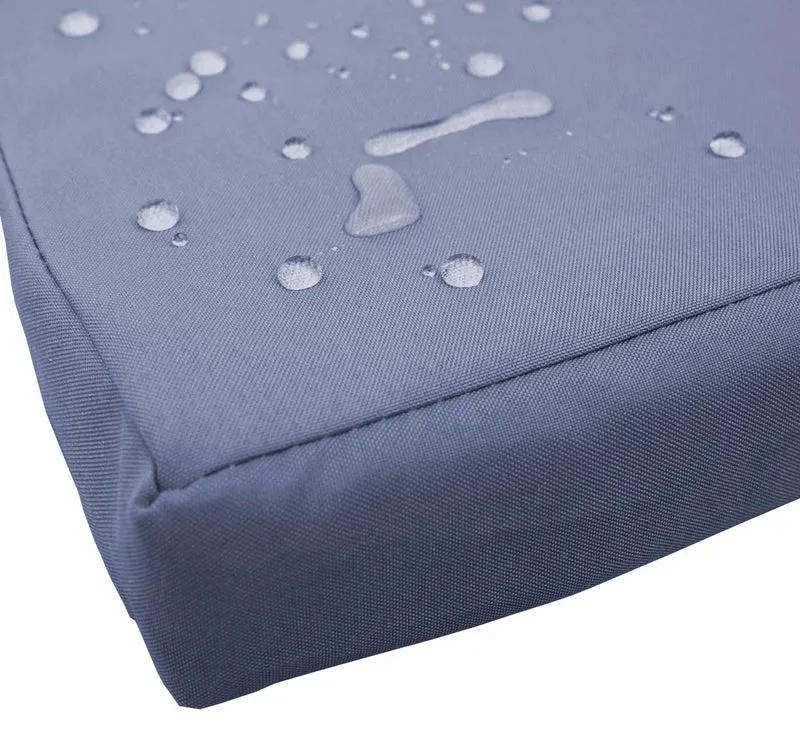 Banc en polyrotin avec table fauteuils chaises de jardin 132cm noir coussin gris foncé 04_0001141