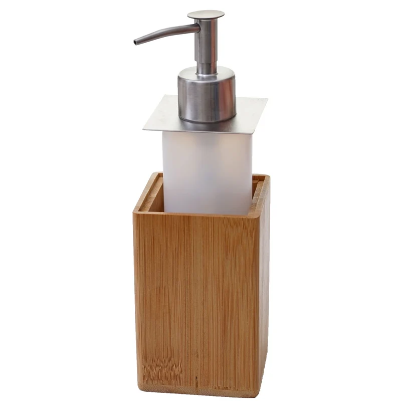 Accessoires de salle de bain 4 pièces porte brosse à dents distributeur de savon en bambou 04_0003021