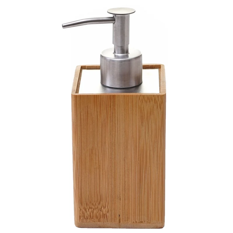 Accessoires de salle de bain 4 pièces porte brosse à dents distributeur de savon en bambou 04_0003021