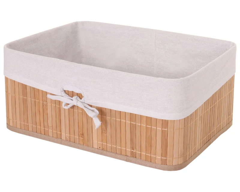 Lot de 3 paniers de rangement salle de bain en bamboo couleurs naturelles 04_0002998