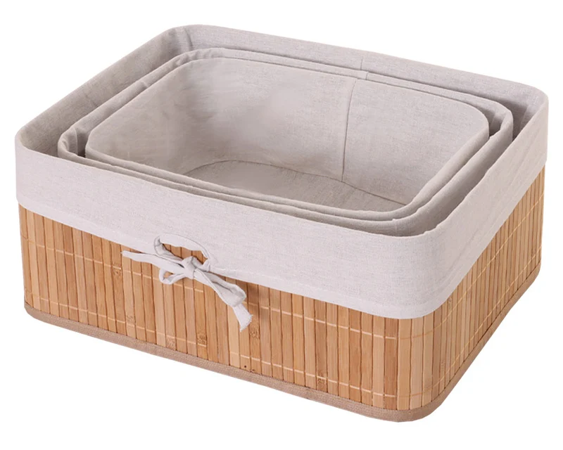 Lot de 3 paniers de rangement salle de bain en bamboo couleurs naturelles 04_0002998