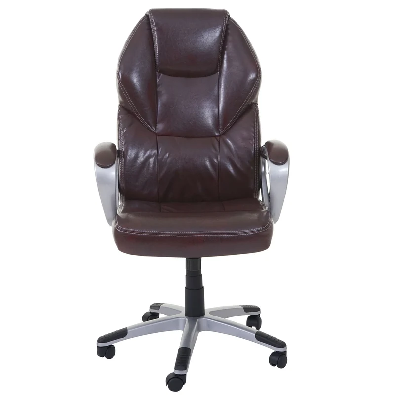 Fauteuil de bureau sur roulettes avec fonction massage chauffage pivotante en synthétique bordeaux 04_0001918