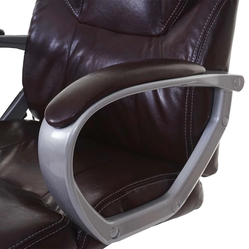 Fauteuil de bureau sur roulettes avec fonction massage chauffage pivotante en synthétique bordeaux 04_0001918