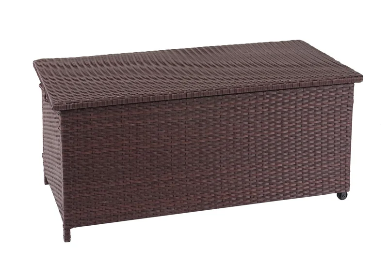 Coffre de rangement pour jardin en polyrotin avec roulettes rangement coussins 51x100x50cm 170L 04_0002576