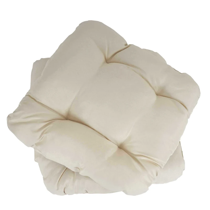 4x coussins de chaise de jardin terrasse balcon 41x38x8cm tissu crème 04_0002591
