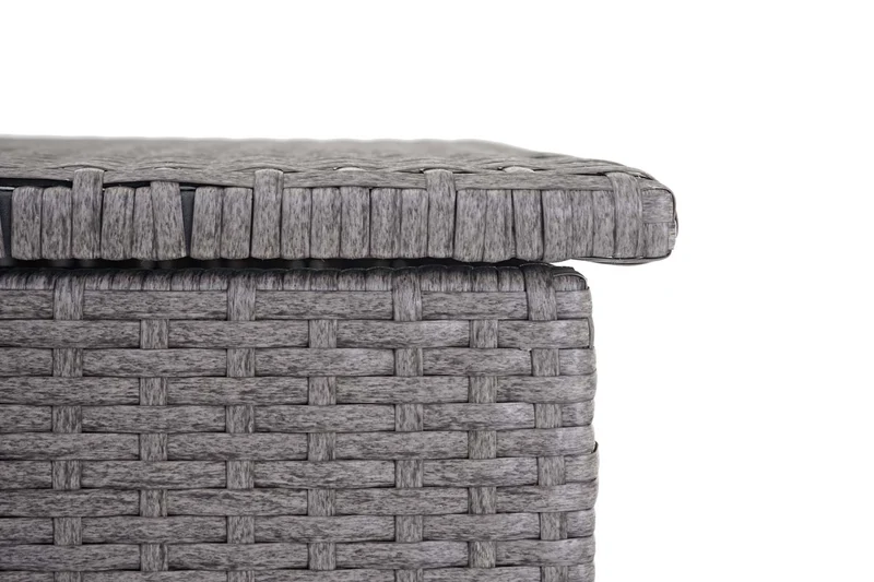 Coffre de rangement pour jardin en polyrotin gris avec roulettes rangement coussins 63x135x52cm 320L 04_0001372