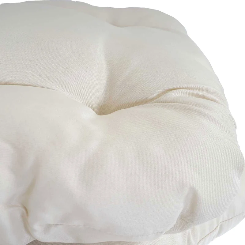2x coussins de chaise de jardin terrasse balcon 41x38x8cm tissu crème 04_0000434