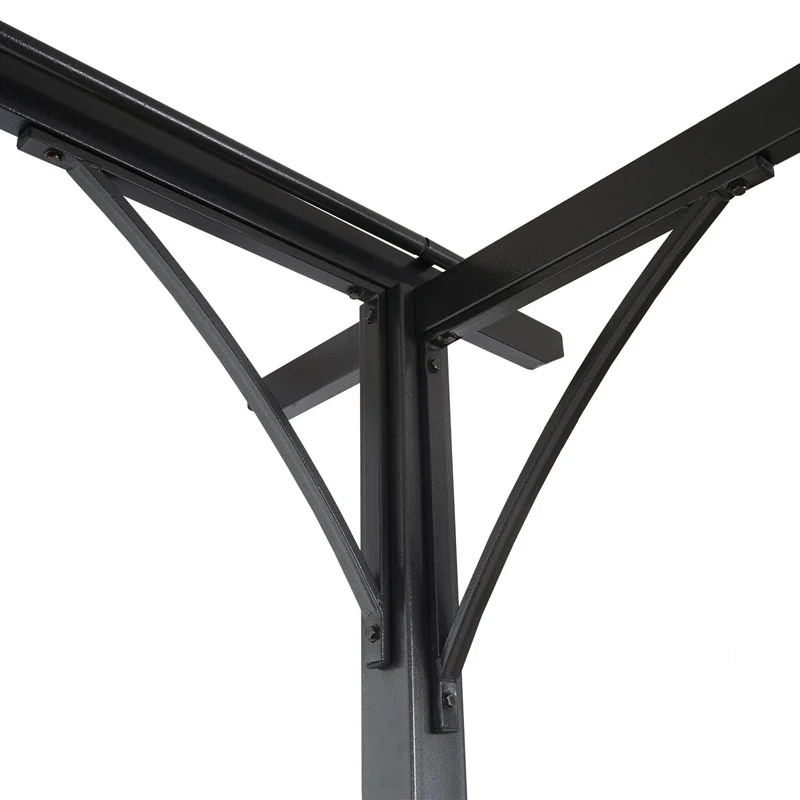 Pergola gazebo de jardin cadre stable 6cm + toit ouvrant 3,5x3,5m taupe-brun 04_0004111