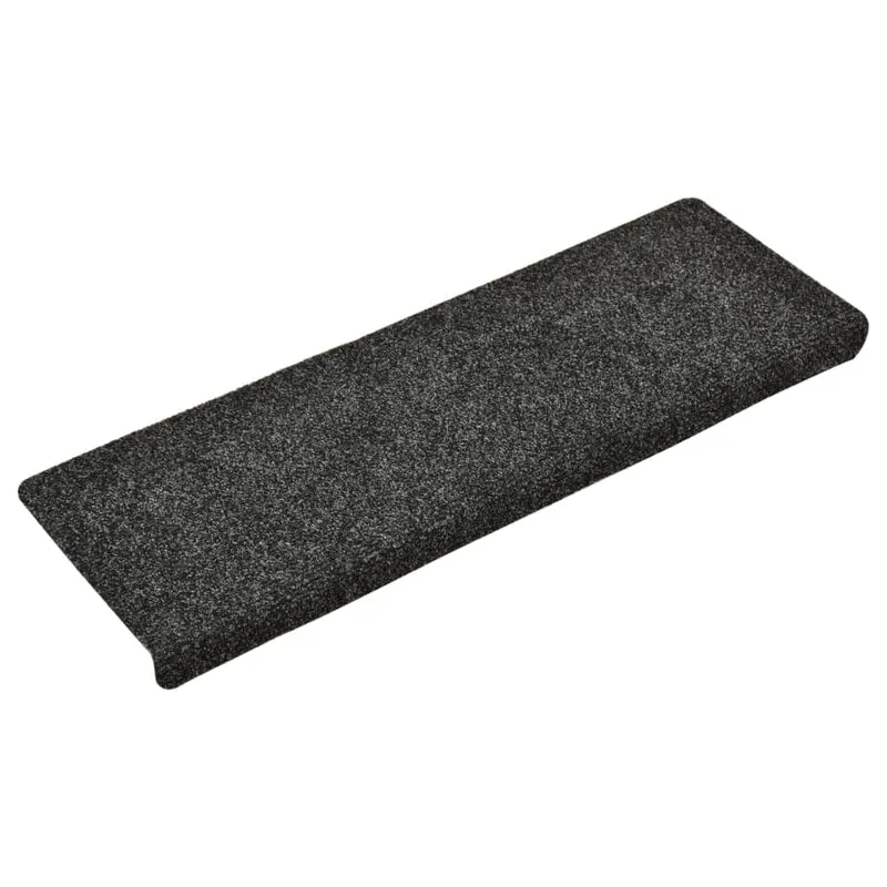 Tapis d'escalier 15 pièces Tissu aiguilleté 65x25 cm Gris DEC023805