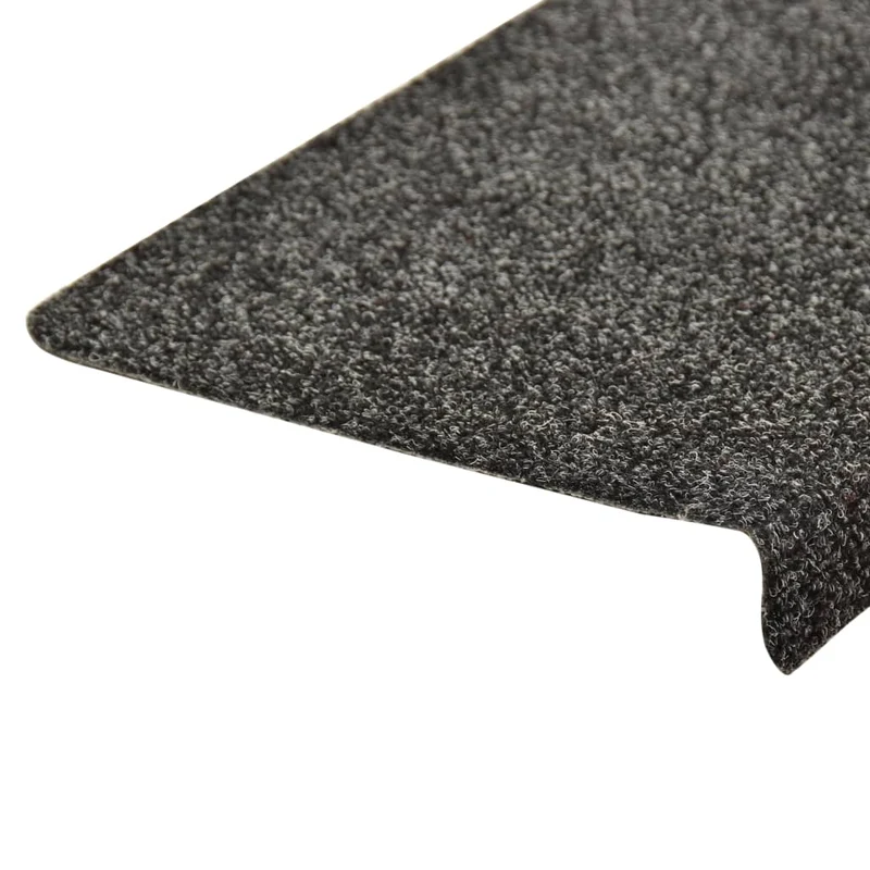 Tapis d'escalier 15 pièces Tissu aiguilleté 65x25 cm Gris DEC023805