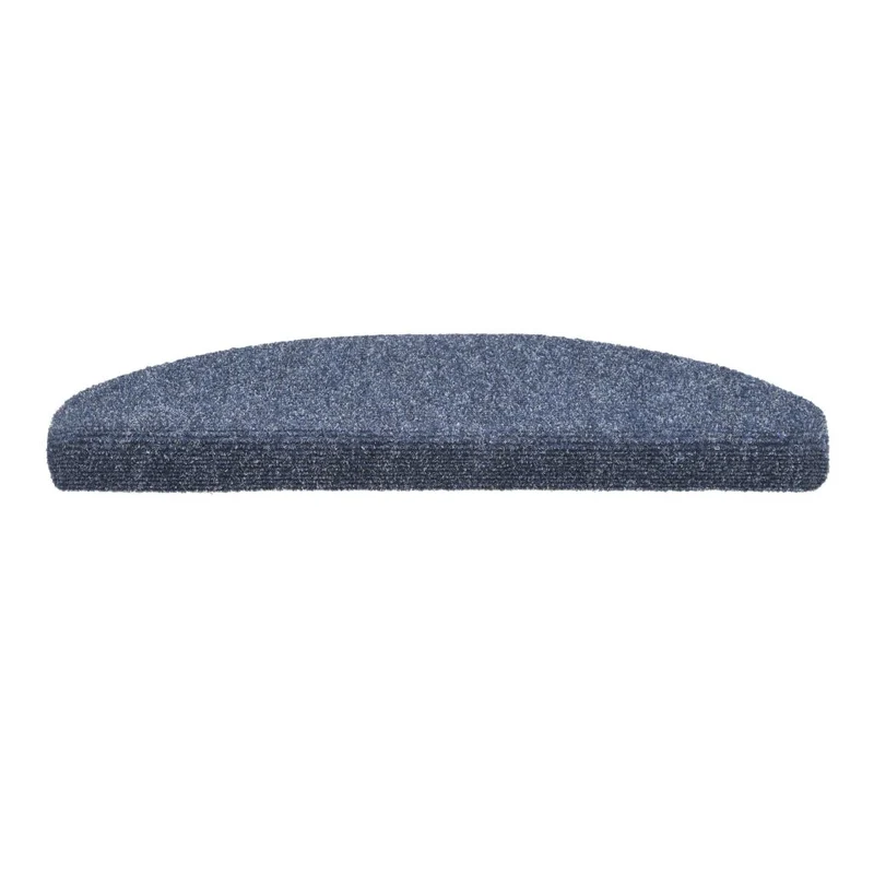 Tapis d'escalier auto-adhésif Poinçon aiguilleté 15 pièces Bleu DEC023315